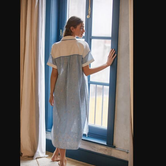 Anthropologie Cezzane Striped Eyelet Dress - New - Small - Picture 3 of 6